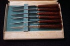 Vintage Washington Forge stainless steel faux wood set of 6 knives — photo 4