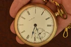 Elgin Pocket Watch, 15 Jewels Gold Filled Open Face MADE IN USA 14935264 (1)