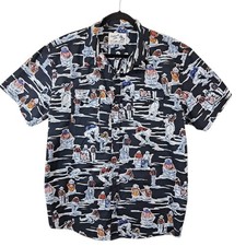 Panhandle Slim Western Cowboy Pearl Snap Rode Shirt Men XL Blue Country AOP