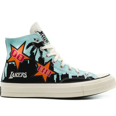 Converse \'Lakers Championship Jacket\' Size 9.5. NEW in the box. Size 9.5 - Converse Chinatown Market x Pro Leather High  main image 2
