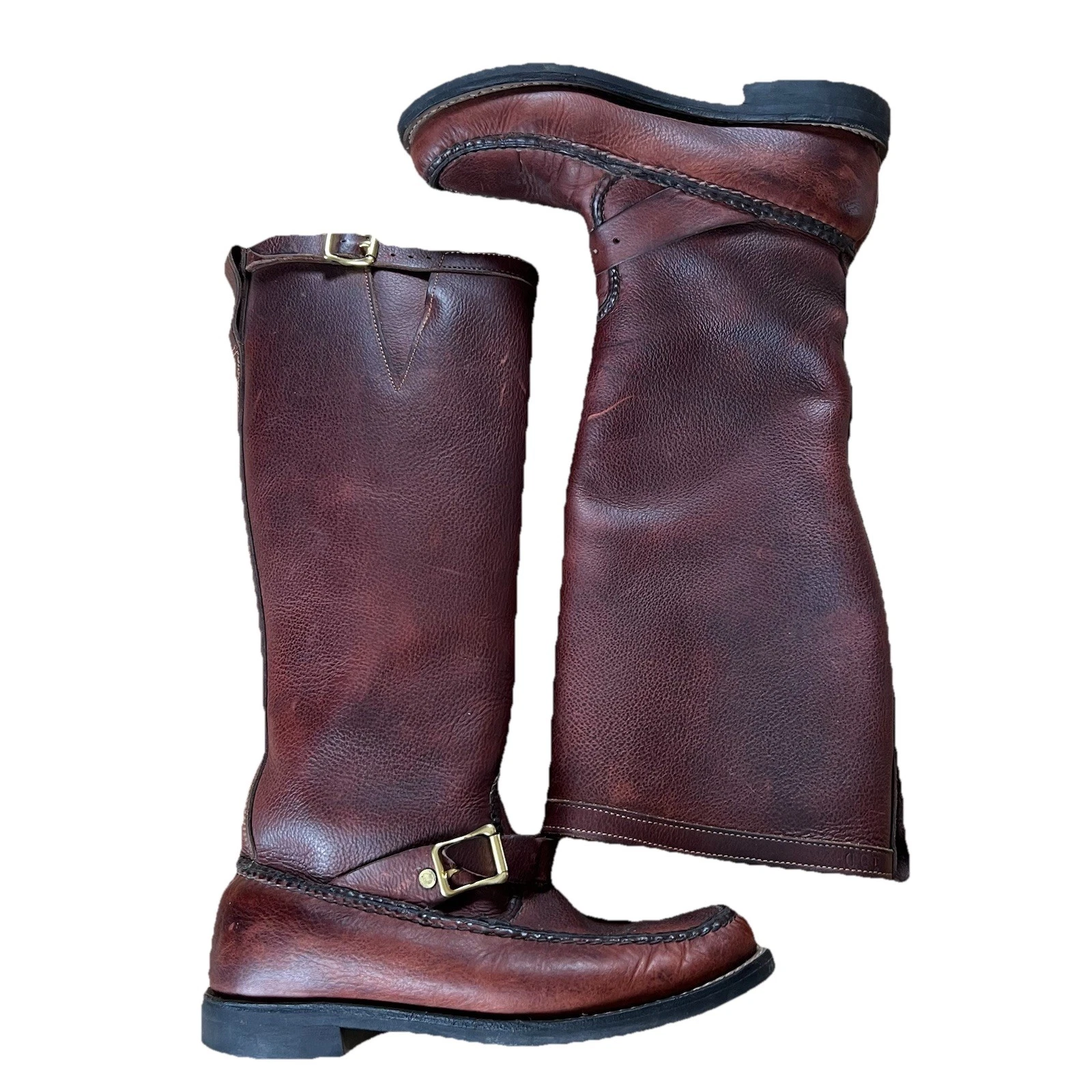 Vtg GOKEY Snake Proof Boots Botte Sauvage 18" Avon Soles Hunting Riding USA 10