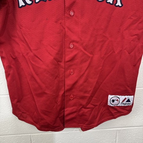 Camiseta de béisbol vintage Majestic Boston Red Sox roja para hombre talla grande MLB cosida - Imagen 10 de 18