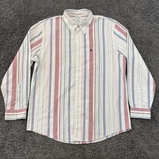 Brooks Brothers Button Down Shirt Men XL Milano Logo Oxford Multicolor Striped