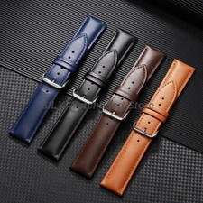 16mm 18mm 20mm 22mm 24mm Genuine Leather Wristband Watch Strap Band Bracelet