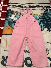 Carhartt Loose Fit Canvas Bib Overall 24M - Girls Pink Lemonade