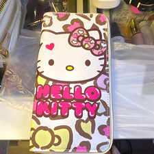 Hello Kitty Multicolor Animal Print Zip-Around Wallet, Zipper, Credit Card