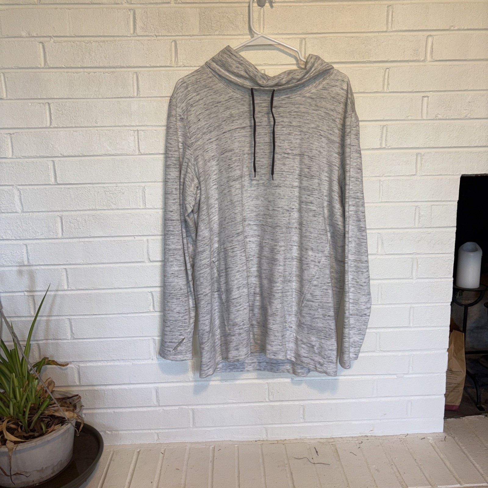 Cuddl Duds Women's Heather Gray Long Sleeve Top Large Soft Wear Stretch
