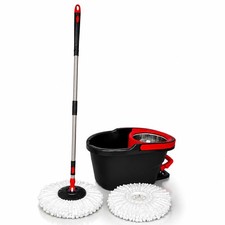 Deluxe Spin Mop And Bucket Set With Foot Pedal Stainless Steel Wringer