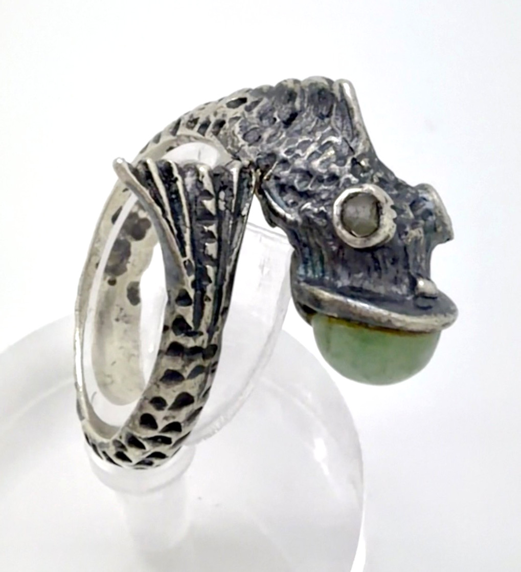 Taxco Serafin Moctezuma Bypass Ring Taxco Sterling Miguel Melendez Gem