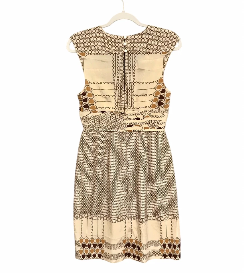 Vestido Bufanda Tracy Reese Empire Cintura Seda Ajuste y Acampanado Regency Crudo Para Mujer Talla 8” Foto 3 de 4