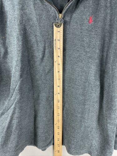 Polo Ralph Lauren Pullover Shirt Youth Large 16/18 Gray 1/4 Zip Long Sleeve - Picture 7 of 14