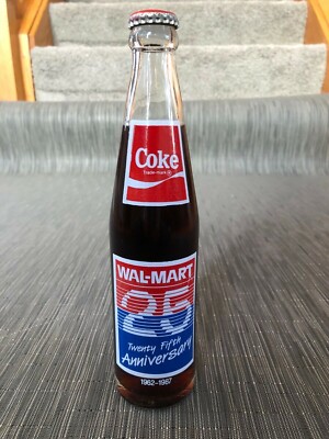 WALMART 25th Anniversary Coke-Cola Classic 10 Oz Full Bottle WALMART 25th Anniversary Coke-Cola Classic 10 Oz Full Bottle
