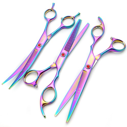 7 inch Pro. PET GROOMING Shears Cutting+Thinning+curved shears+steel comb sets - Picture 17 of 79