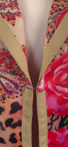Boho Jacket Womens 6 M Satin Floral Animal Print Corset Lace Up Blazer Statement - Picture 5 of 19