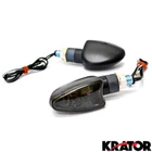 2 New Motorcycle Replacement Turn Signals Blinkers Amber Indicators Smoke Lens