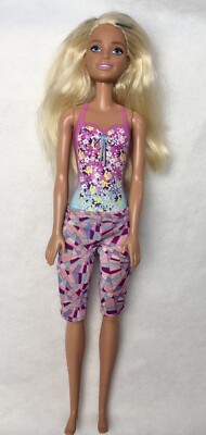Barbie 2016 Swimsuit Pink/Blue Blonde Hair  *Black Streaks In Hair See Photos**