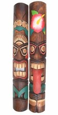2 maschere da parete Tiki 100 cm 2 maschere Tiki in Hawaii Maui Look maschera da parete maschera nuova