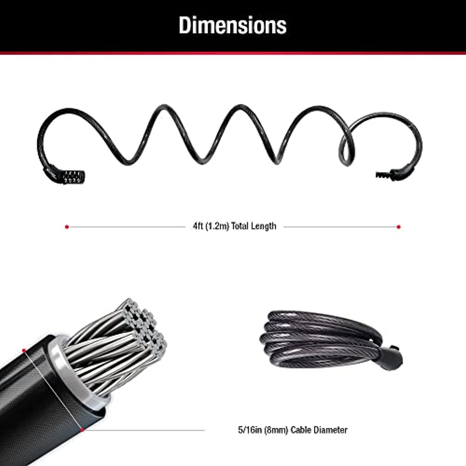 Master Lock 8143D Bike Lock Cable with Combination eBay