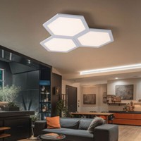 Deckenleuchte Deckenlampe Wohnzimmerleuchte KüChenlampe Sechseckig Opal Led