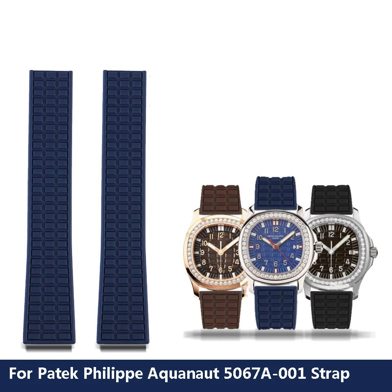 19mm Waterproof Silicone Replacement Band for Patek Philippe Aquanaut 5067A-001 Watch