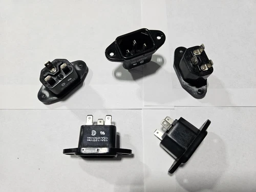 Male Panel Mount IEC 60320 C14 Connector Power Entry Receptacle Male Blade Socke