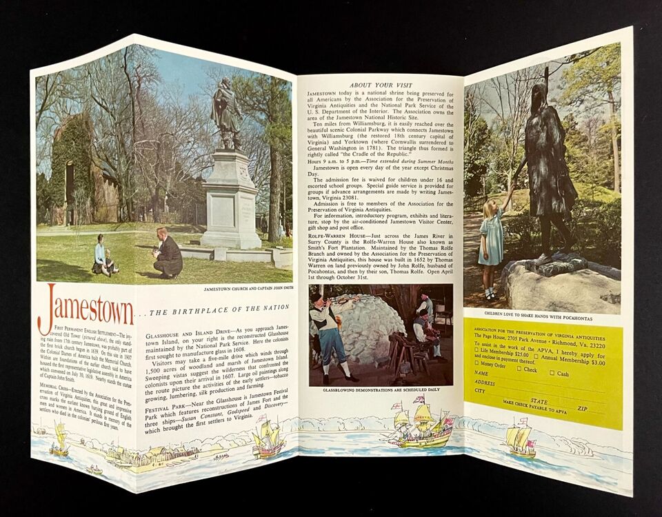 1960s Jamestown VA English Settlement Vintage Colonial Tourist Travel 1960s Jamestown VA English Settlement Vintage Colonial Tourist Travel