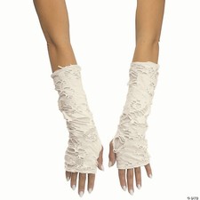 Long Tattered Fingerless Sleevelets Costume Acesssory