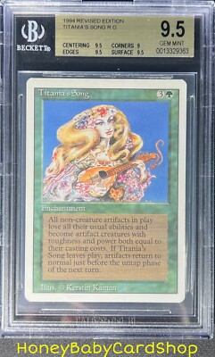 MTG 3rd Edition Revised 1994 Titania's Song BGS 9.5 GEM MINT Old School ...