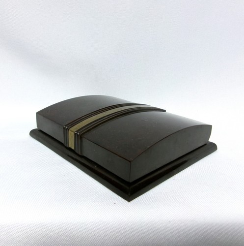Vintage Deco HICKOK Woodgrain Celluloid Plastic Jewelry Presentation Gift Box - Picture 5 of 6