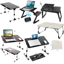 Foldable Laptop Stand Desk Height Angle Adjustable Notebook Bed Sofa Lap Table