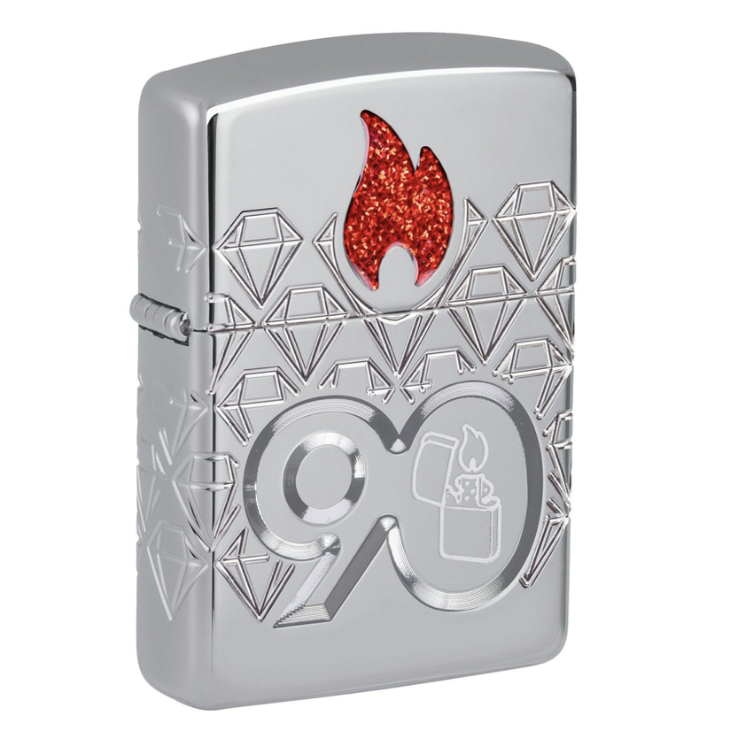 Zippo 90th Anniversary COTY Lighter Chrome, European Version Zippo 90th Anniversary COTY Lighter Chrome, European Version
