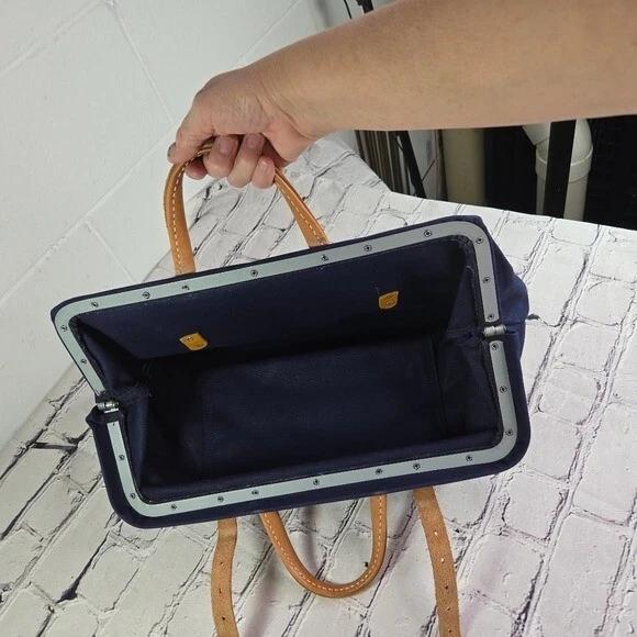 Heritage кожи Co Mason синий холст кожаная сумка доктор - Изображение 3 из 4