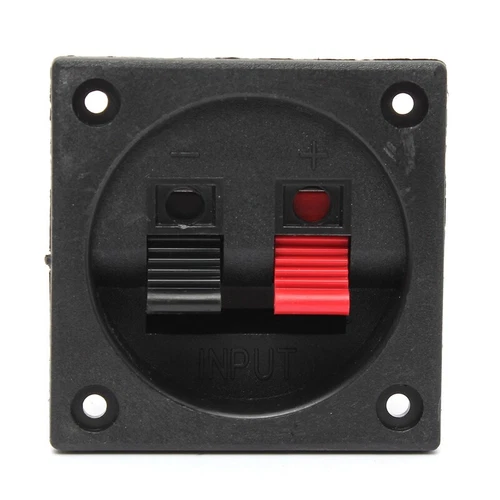 2x Subwoofer 2Wire Way Square Speaker Box Sub Push Spring Terminal Connector USA - Picture 7 of 9