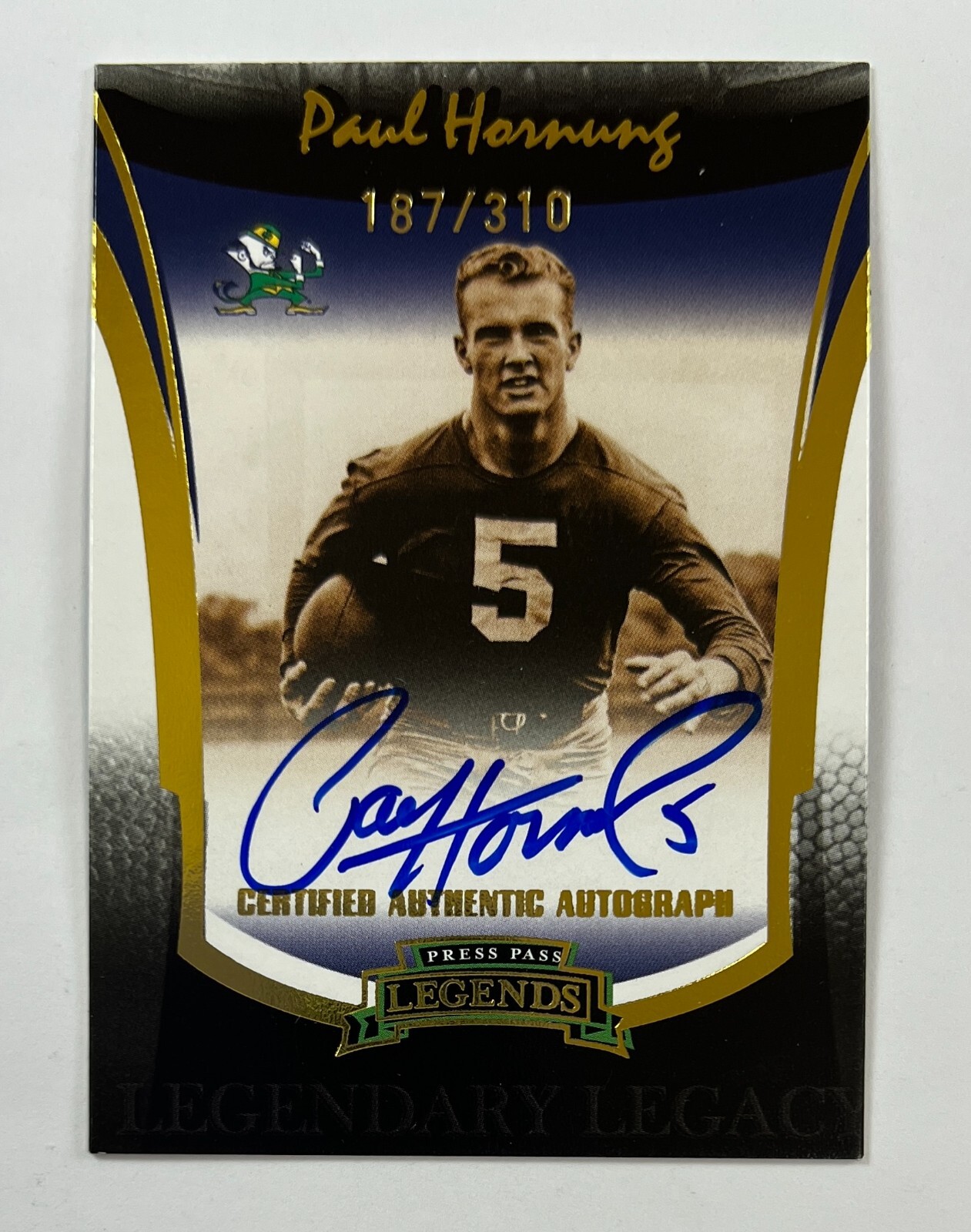 2006 Press Pass Legends Paul Hornung Auto 187/310 MAR3 
