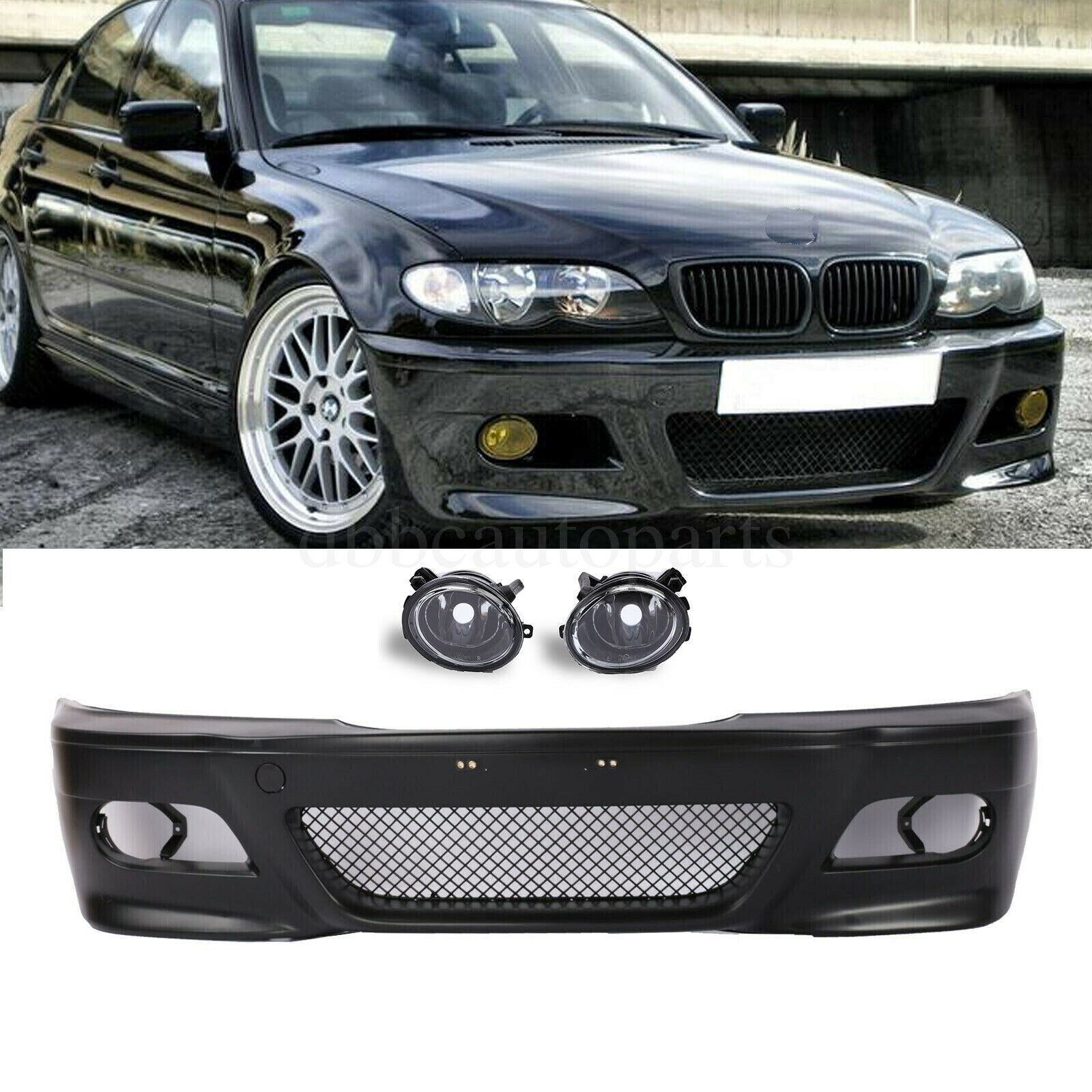 For 9906 BMW E46 3Series NonM Front Bumper Cover Lower Lip w/Grille