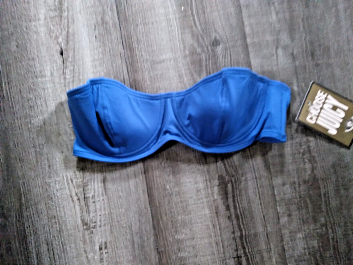 NEW JUICY COUTURE BLUE LAGOON BIKINI swimsuit top small UK