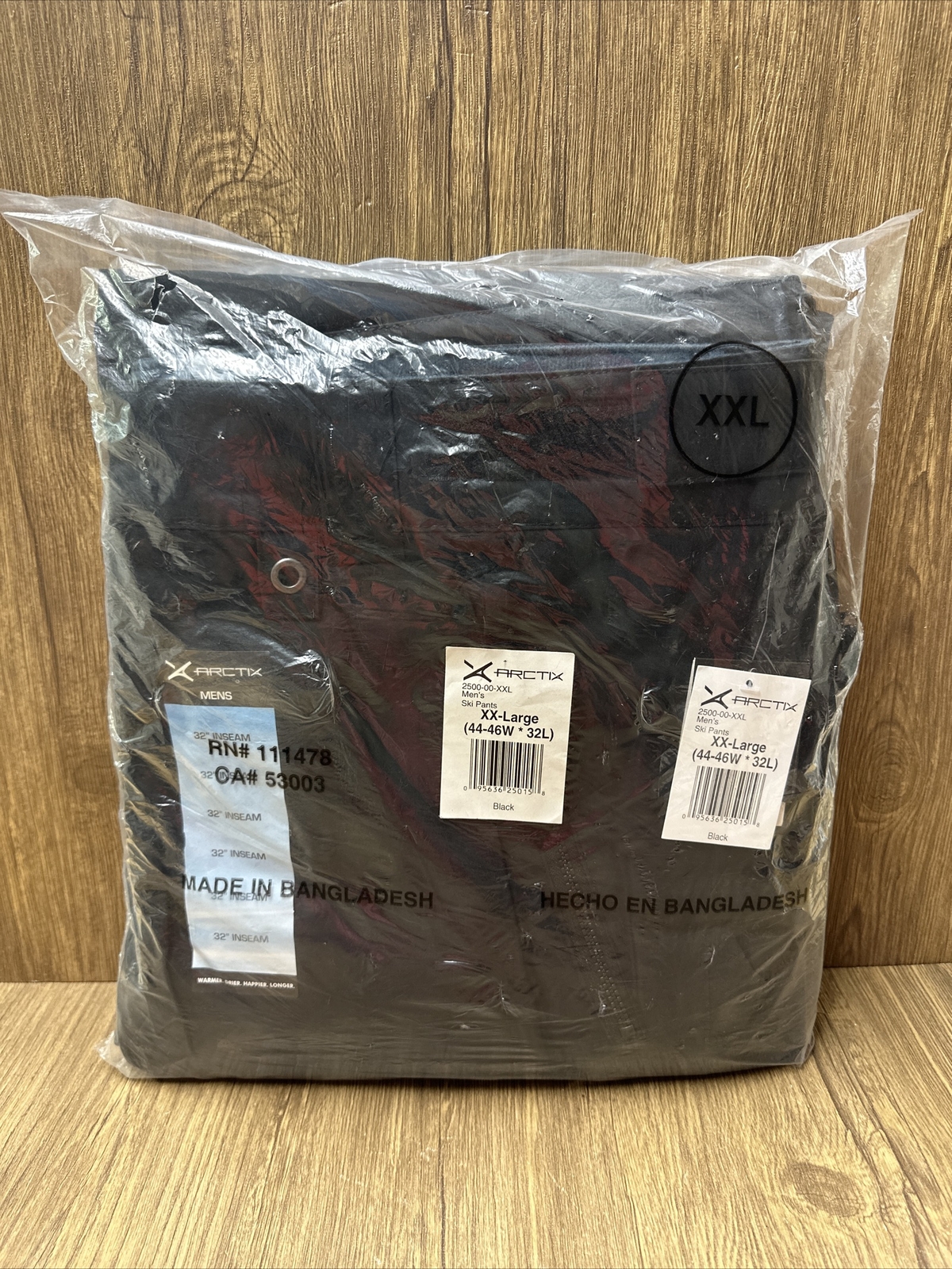 Arctix Mens 2XL Ski Pants Black Style 2500 Insulated  -20 to 35F  (44-46W/32L)