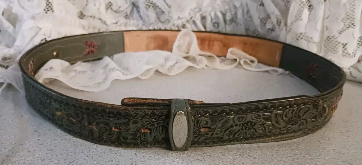 Nocona real leather belt with metal and twin Nocona Cross Buckle Cowgirl Belt – Rock main image 3