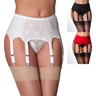 garter belt ebay Nylon Dreams 8 Strap Lace Front Garter Belt, Vintage Style Suspender Belt