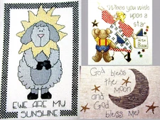 Ewe Are Sunshine Wish Upon Star God Bless Moon And You CROSS STITCH PATTERNS