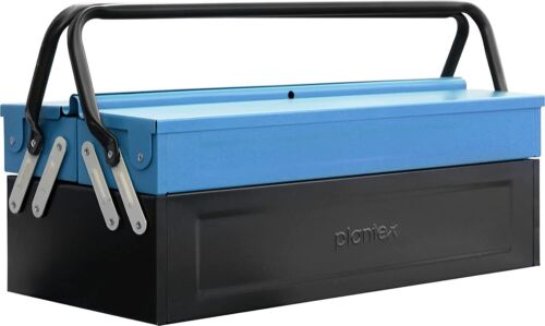 High Grade Metal Tool Box for Home and Garage 3 Compartment Blue & Black T1