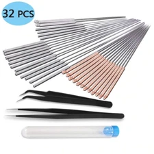 32Pcs 3D Printer Nozzle Cleaning Kit Nozzle Tweezers Elastic Needles Multi size 