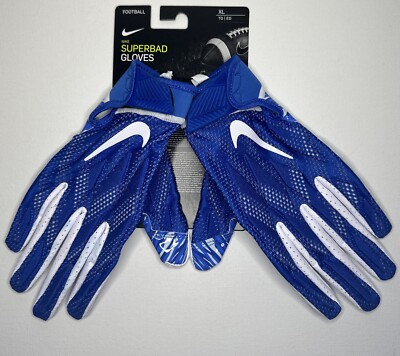 Nike Superbad Magnigrip Football Gloves Blue White XXL