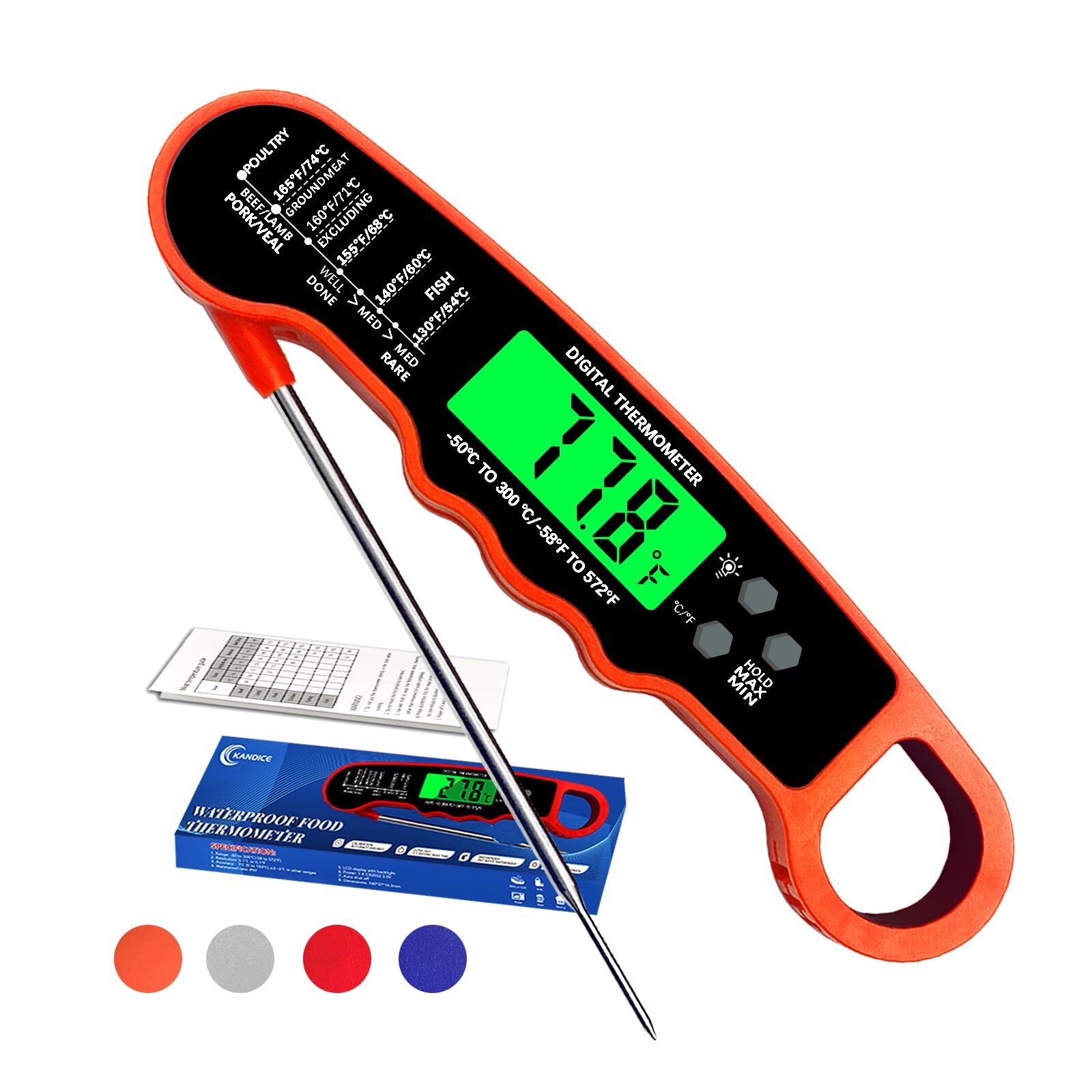 Meat Thermometer Digital IP67 Waterproof Food Thermometer for Cooking and Bak...-image