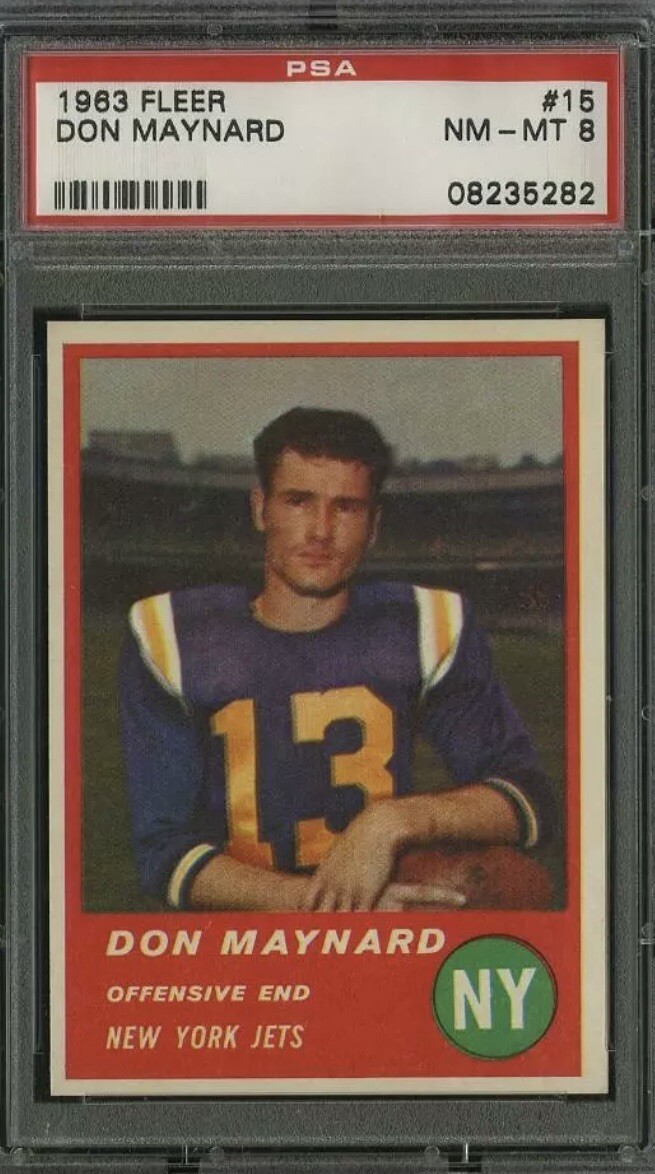 1963 Fleer Don Maynard #15 PSA 8 “NM-MT” New York Jets HOF “CENTERED” BEAUTY