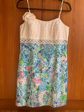 NWT Lilly Pulitzer Size 10 Liz Dress Lion Around Sequin Flower Coastal Blue New