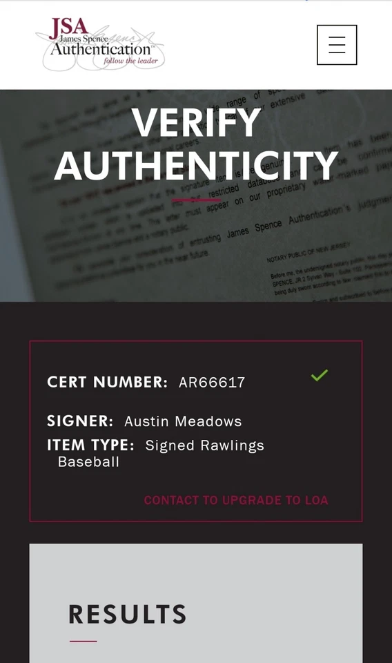 Béisbol MLB autografiado por Austin Meadows Foto 4 de 4