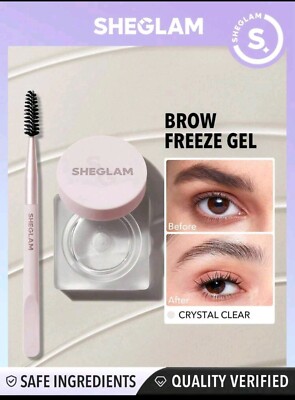 SHEGLAM Set Me Up Brow Hold - Crystal Clear Waterproof Eyebrow Gel No Smudge Long