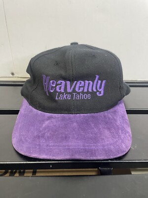 Vintage HEAVENLY LAKE TAHOE Strapback Hat SKI SNOWBOARD Black