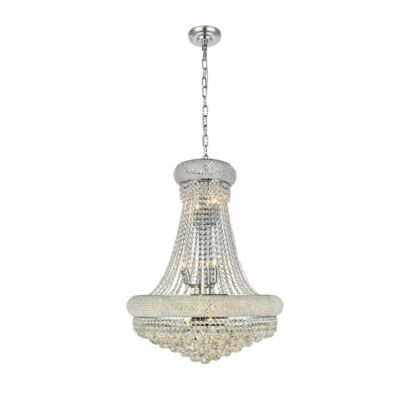 Crystal Chandelier Foyer Chrome Dining Room Kitchen Island 14 Light Fixture 32''